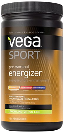 Vega Sport Pre-Workout Energizer, Lemon Lime, Tub