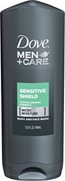 Dove Men   Care Body & Face Wash, Sensitive Shield 13.50 oz (Pack of 2)