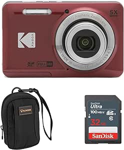 KODAK PIXPRO FZ55-BK 16MP Digital Camera 5X Optical Zoom 28mm Wide Angle 1080P Full HD Video 2.7" LCD Vlogging Camera. Bundle with SD Card and Slinger Camera Bag