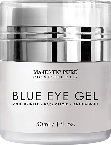 Majestic Pure Blue Eye Gel - Reduce the Appearances of Dark Circles, Puffiness, Bags and Wrinkles - Eye Cream for Under and Around Eyes - 1.0 fl. oz.