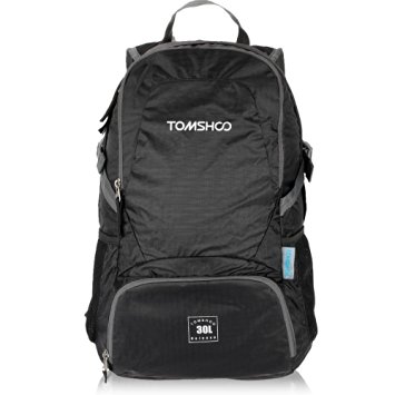 TOMSHOO 30L Ultra Lightweight Water-resistant Nylon Outdoor Backpack Travel Trekking Foldable Bag