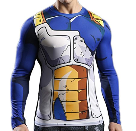 Men's 3D Novelty Lycra Compression Shirt Skin Tight Shirt Vest Short/Long Sleeve Shirt