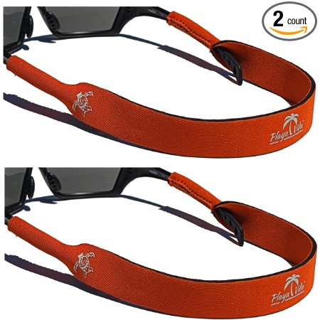 Tortuga Straps by Playa Vida - 2 Pack, Adjustable Neoprene Floating Sunglass Straps and Eyeglass Holder - Fits both Small & Over-sized glasses - Sunglass Strap & Glasses Strap to Securely Retain Glasses on Head or Neck
