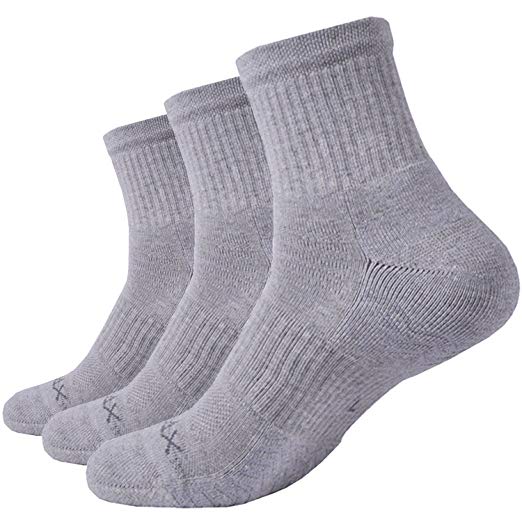 SOLAX Men's COOLMAX Breathable Quarter Performance Athletic Socks Quick Dry