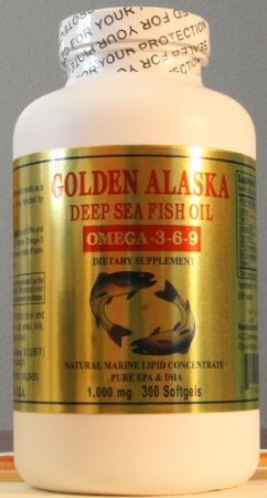 Golden Alaska Deep Sea Fish Oil Omega-3, 1000 Mg, 300 Capsules