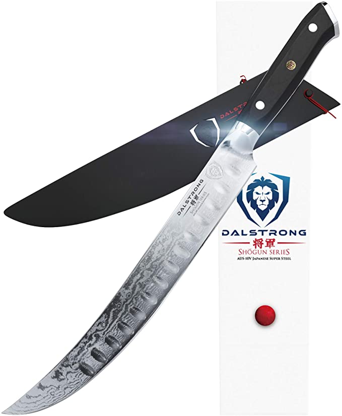 DALSTRONG Butcher's Breaking Cimitar Knife - 10" - Shogun Series Slicer - Japanese AUS-10V- Vacuum Treated - Guard Included