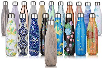 MIRA Vacuum Insulated Travel Water Bottle | Leak-proof Double Walled Stainless Steel Cola Shape Portable Water Bottle | No Sweating, Keeps Your Drink Hot & Cold | 17 Oz (500 ml)