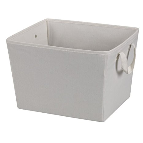Household Essentials Medium Tapered Fabric Storage Bin with Handles, Natural Canvas