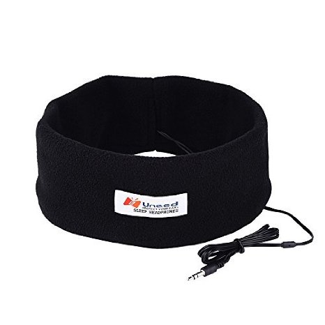 Uneed Sleep Headband Headphone with Carry Bag for Sleeping, Relaxing and Meditation, Black