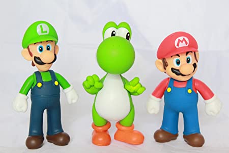 Super Mario Bros Brothers - 5" Mario Luigi Yoshi Action Figures Collection