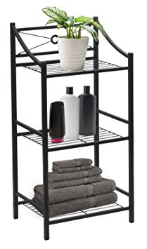 Sorbus Bathroom Storage Shelf, 3-Tier Freestanding Toilet Storage Shelves — Display Bath Essentials, Planters, Books