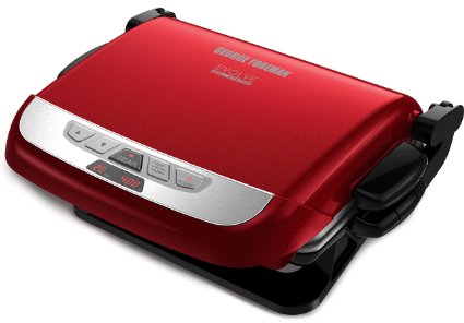 George Foreman GRP4842R 3-in-1 Multi-Plate Evolve Grill, Electric Grill, (Panini Press, Grilling, and Waffle Plates Included), Red