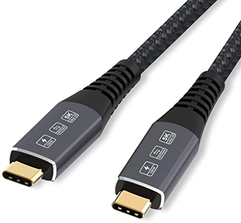 CableDeconn 1.8M 6FT USB4 Compatible with Thunderbolt 4 8K 5K Cable M/M USB-C 8K@30Hz 5K/4K 60Hz Video 40Gbps Data Transmissions Rate 20V 5A 100W Power Delivery 3in1 USB-C Cable External SSD eGPU