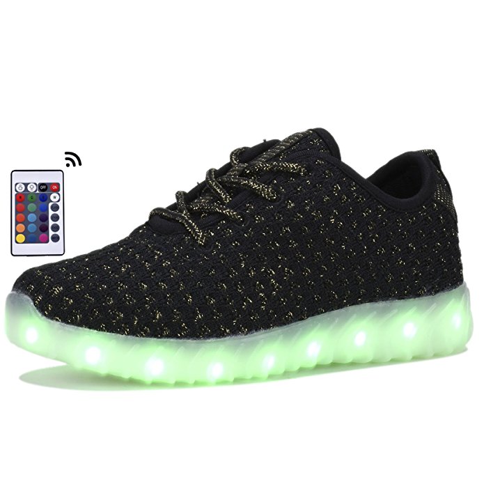 COODO Led Light Up Shoes for Womens Kids Flashing Rechargeable Sneakers CD2007(Litter Girls&Big Girls&Women)