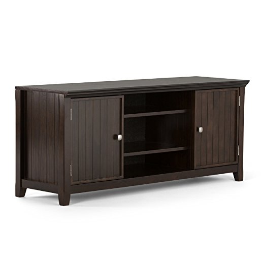 Simpli Home Acadian TV Media Stand for TVs up to 60", Rich Tobacco Brown