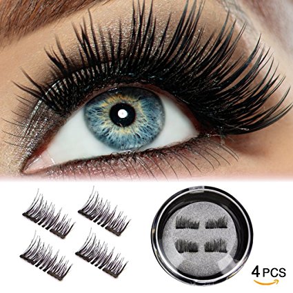 AVIGOR Magnetic Eyelashes Fake False lashes Ultra Thin No Glue Reusable Magnet EyeLashes Natural Looking 1 pair (4 piece)