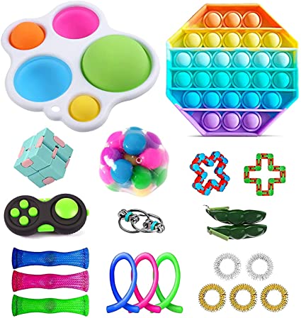 30Pcs Sensory Fidget Toy Set, Fidget Pack Sensory Relieves Stress Anxiety for Kids Adults