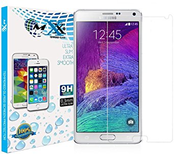 MXX Shatterproof 9H Tempered Glass Screen Protector for Samsung Note 4, 1-Pack (Retail Packaging)