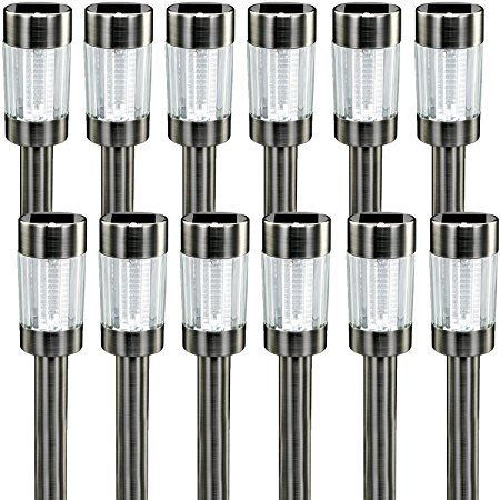 (12 Pack) Westinghouse 758365-11WHW Pinnacle Solar Garden Stake Light (Gunmetal)