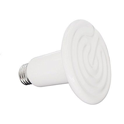 Aiicioo 60 Watt Ceramic Heat Emitter No harm no light Heater Lamp Bulb Reptile White