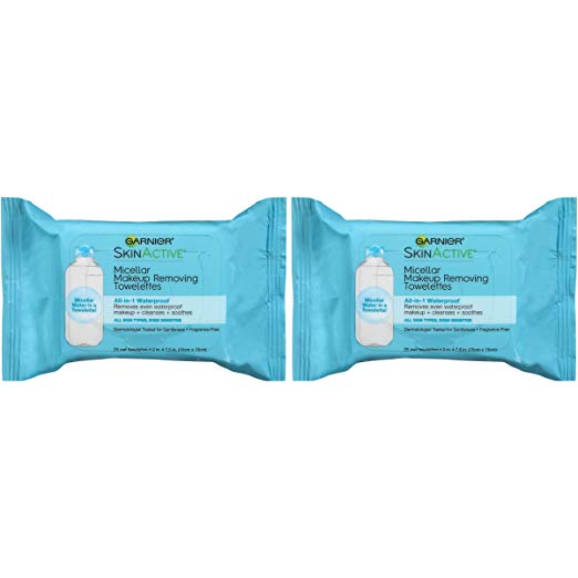 Garnier SkinActive Micellar Waterproof Makeup Remover Wipes, 2 Count