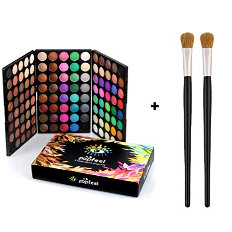 Eyeshadow Palette,INST 120 Colors Cosmetic Powder,Eye Shadow Palette,Makeup Set,Makeup Palette Matte and Shimmer Highly Pigmented Professional Cosmetic  2 PCS Eye Shadow Brushes