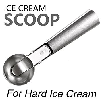 Ice Cream Scoop,Xpatee Stainless Steel Ice Cream Scoop with Trigger Release