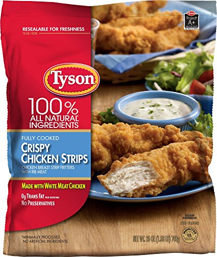 Tyson, Fully Cooked Crispy Chicken Strips, 25 oz (Frozen)