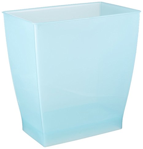 InterDesign Mono Wastebasket Trash Can for Bathroom, Kitchen, Office - Water Blue