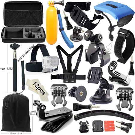 Iextreme Gopro Accessories for Gopro Hero4/3/2/1, Accessory Bundle kit for SJ 5000/4000 Xiao Mi