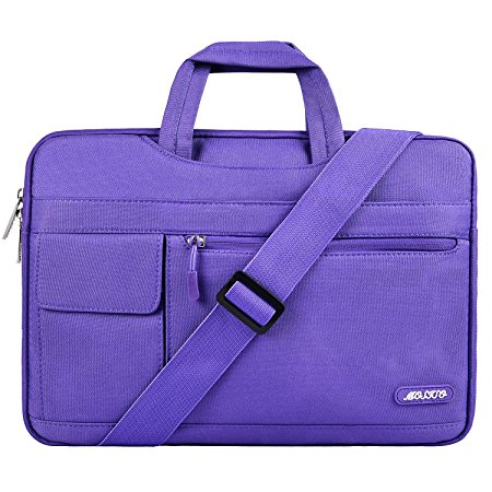 Mosiso Protective Laptop Shoulder Bag for 13-13.3 Inch MacBook Pro, MacBook Air, Notebook Computer, Polyester Flapover Messenger Briefcase Handbag Sleeve Carrying Case Cover, Ultra Violet