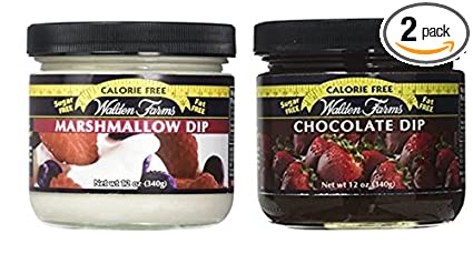 Walden Farms Calorie Free Dip Marshmallow 12 oz & Calorie Free Chocolate Dip 12 oz (Pack of 2)