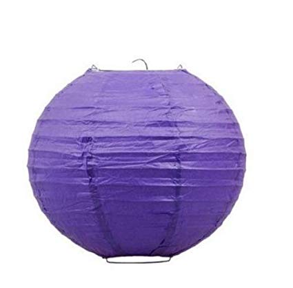 Liroyal 10" Purple Round Paper Lantern - (10 Pack)