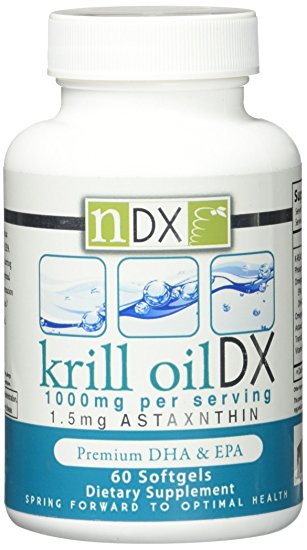 Natural Dynamix Krill Oil DX Fish Oil Supplements, 60 Softgels