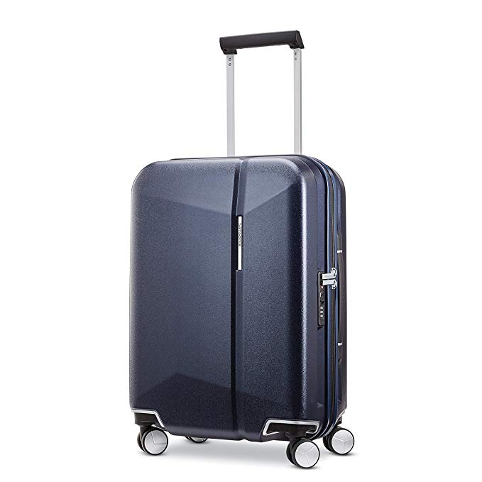 Samsonite Etude Hardside Carry On Luggage with Double Spinner Wheels, Dark Navy