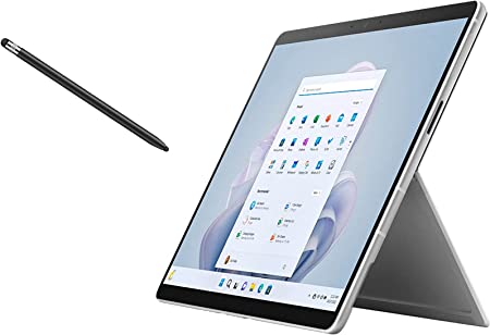 Microsoft Surface Pro 9, 13" Touchscreen 2-in-1 Tablet, 12th Gen Intel Core i5-1235U, Intel Iris Xe Graphics, 8GB DDR5 RAM, 512GB SSD, Windows 11h, Platinum, Device Only, with MTC Stylus Pen