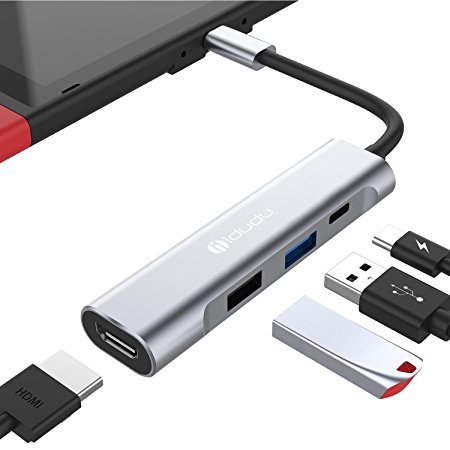 iDudu HDMI Adapter Type C Hub for Nintendo Switch, Portable Nintendo Switch Dock Set for TV, Nintendo Switch HDMI Converter, Replacement Docking Station