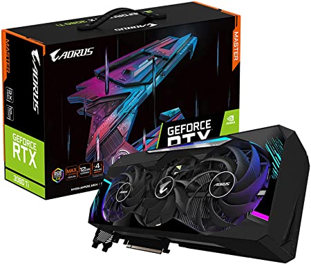 GIGABYTE AORUS GeForce RTX 3080 Ti Master 12G Graphics Card, Max Covered Cooling, 12GB 384-bit GDDR6X, GV-N308TAORUS M-12GD Video Card