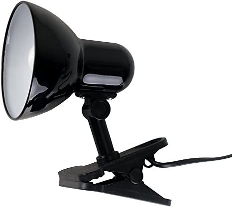 Modern Gloss Black Portable and Adjustable Mini Metal Table Clamp Clip On Desk Spotlight Lamp