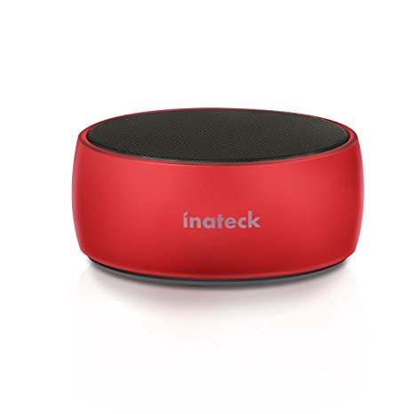 Ultra Portable iPhone Speaker, Inateck Wireless Bluetooth Speaker with Aluminum Body, Enhanced Bass and Superior Sound, for iPhone, iPad, Samsung, Nexus, HTC and More - Red