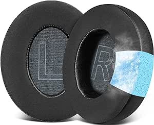 SOULWIT Cooling Gel Ear Pads Cushions Replacement for Anker Soundcore Life 2 (Not fit Life 2 Neo)/Q20/Q20 /Q20I/Q20BT Headphones, Ear Pads with High-Density Noise Isolation Foam - Black