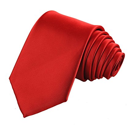 KissTies Mens Solid Satin Tie Pure Color Necktie Wedding Ties   Gift Box