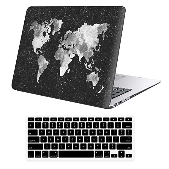 iLeadon MacBook Pro 15 Inch Case with CD ROM 2008-2012 Release Model A1286 Rubberized Hard Shell Cover Keyboard Cover for MacBook Pro 15" Non Retina Display, Nebula Map