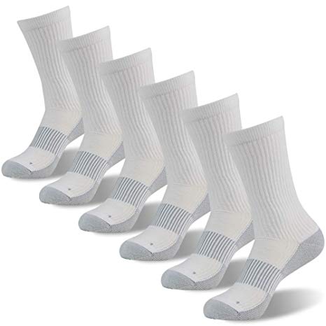 Copper Antibacterial Socks, FOOTPLUS Unisex Athletic Ankle Crew Socks 3/6 Pairs
