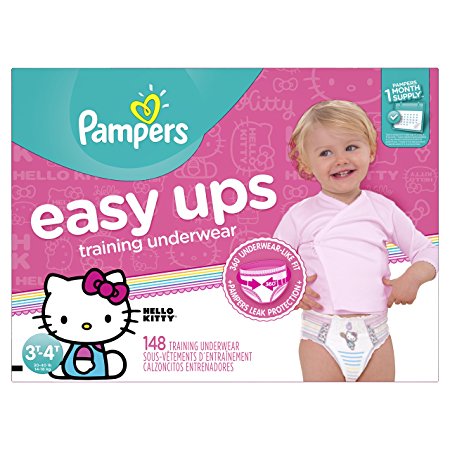 Pampers Easy Ups Training Underwear Girls 3T-4T (Size 5), 148 Count (One Month Supply)