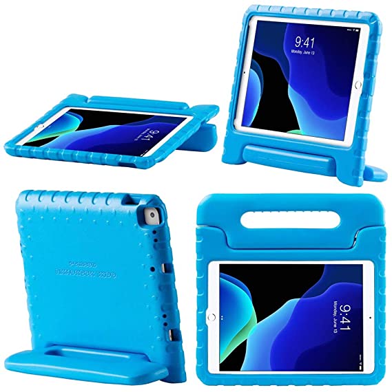 i-Blason KIDO Case for New iPad 7th Generation, iPad 10.2 2019 Case for Kids, Lightweight Super Protective Shockproof Case with Convertible Stand (Blue)