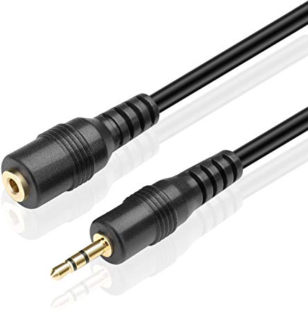 TNP 2.5mm Extension Cable (3 Feet) - Male to Female Adapter Extender Stereo Audio Sub Mini Subminiature Jack Adapter Wire Cord Plug Connector for Headset Headphone Microphone