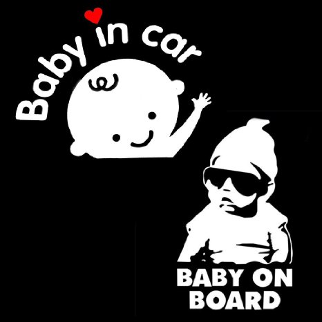 [2-in-1] Baby on Board/Baby In Car Decals