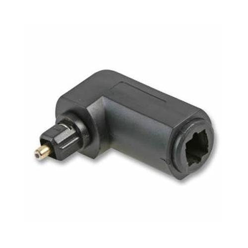 electrosmart TOSlink Optical Audio 90 Degree Right Angle Connector/Adaptor - Ideal Space Saving Connector with Gold Plated Contacts