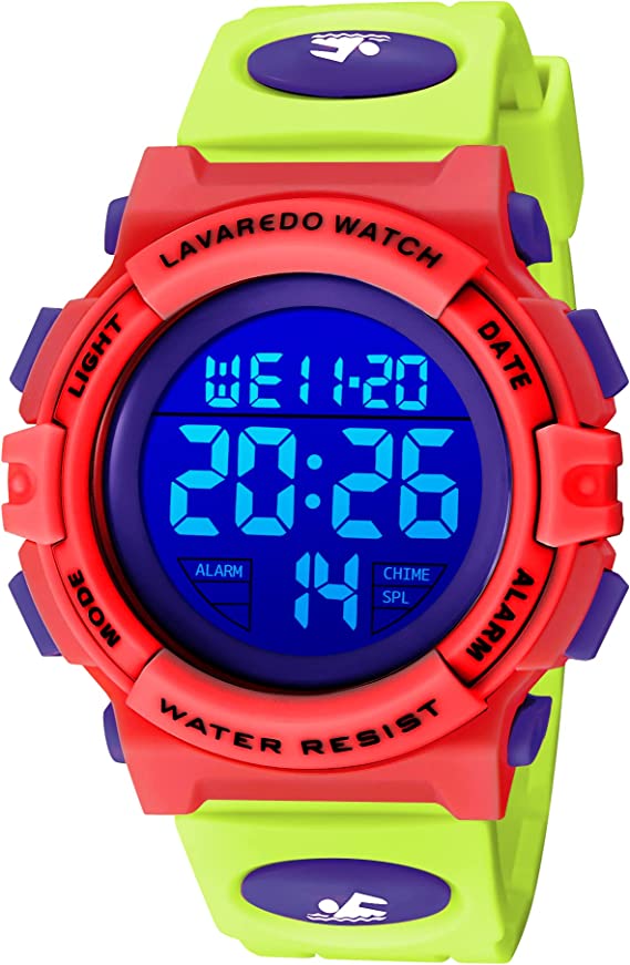 Kids Watch,Boys Watch for 6-15 Year Old Boys,Digital Sport Outdoor Multifunctional Chronograph LED 50 M Waterproof Alarm Calendar Analog Watch for Children with Silicone Band